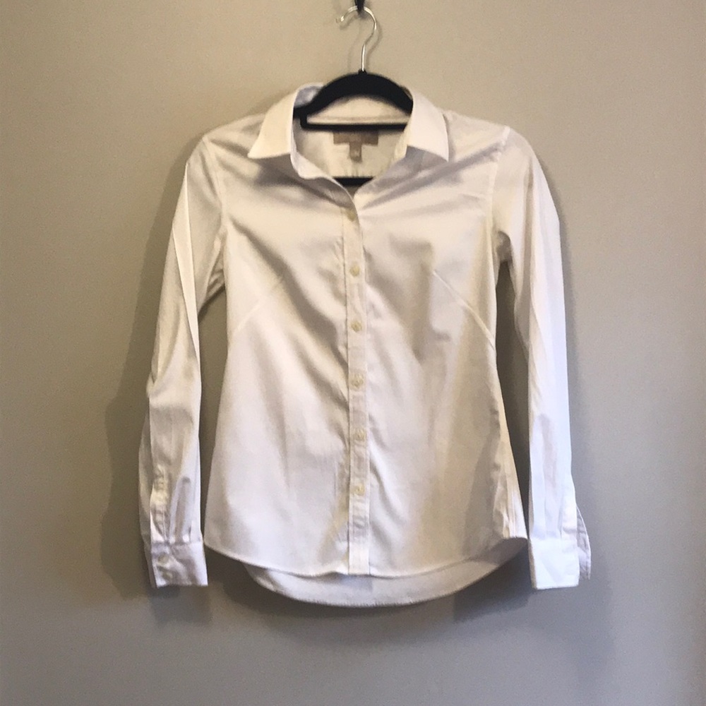 Banana Republic white button down shirt size 2